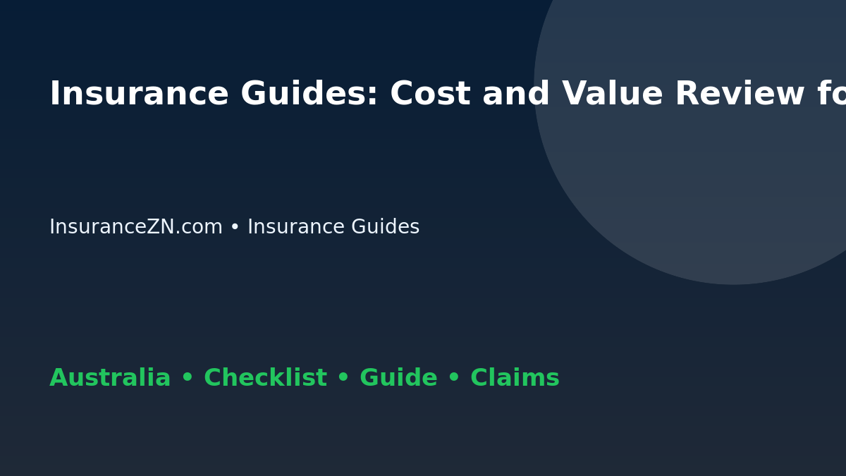 Insurance Guides: Cost and Value Review for Australian Readers 2026 - InsuranceZN guide
