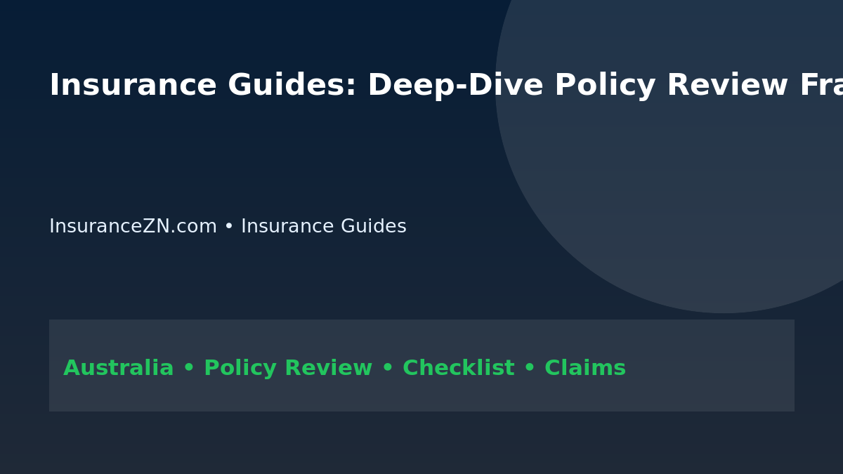 Insurance Guides: Deep-Dive Policy Review Framework for Australians 2026 - InsuranceZN Australian insurance guide