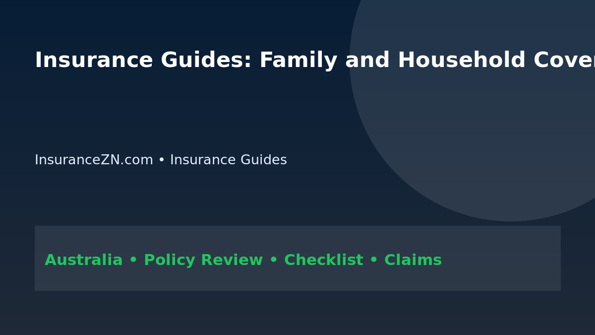 Insurance Guides: Family and Household Cover Planning for Australians 2026 - InsuranceZN Australian insurance guide