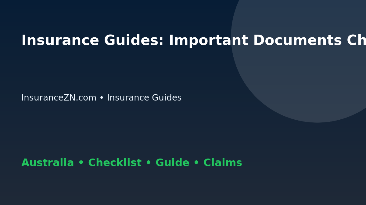 Insurance Guides: Important Documents Checklist for Australian Readers 2026 - InsuranceZN guide
