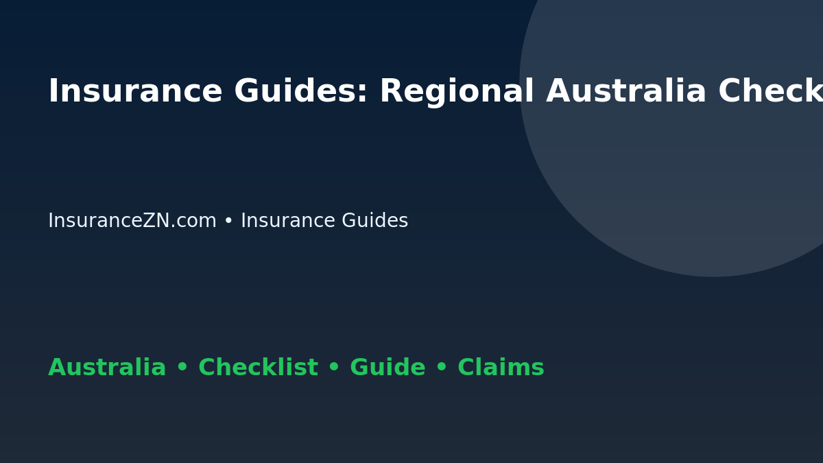 Insurance Guides: Regional Australia Checklist for Australian Readers 2026 - InsuranceZN guide