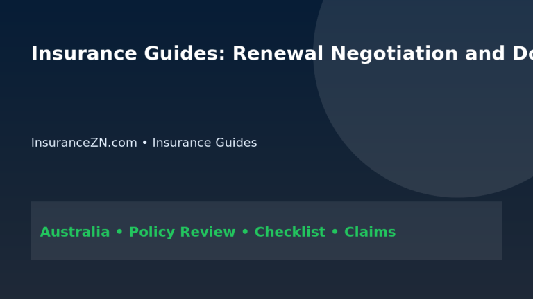 Insurance Guides: Renewal Negotiation and Documentation Plan for Australians 2026 - InsuranceZN Australian insurance guide