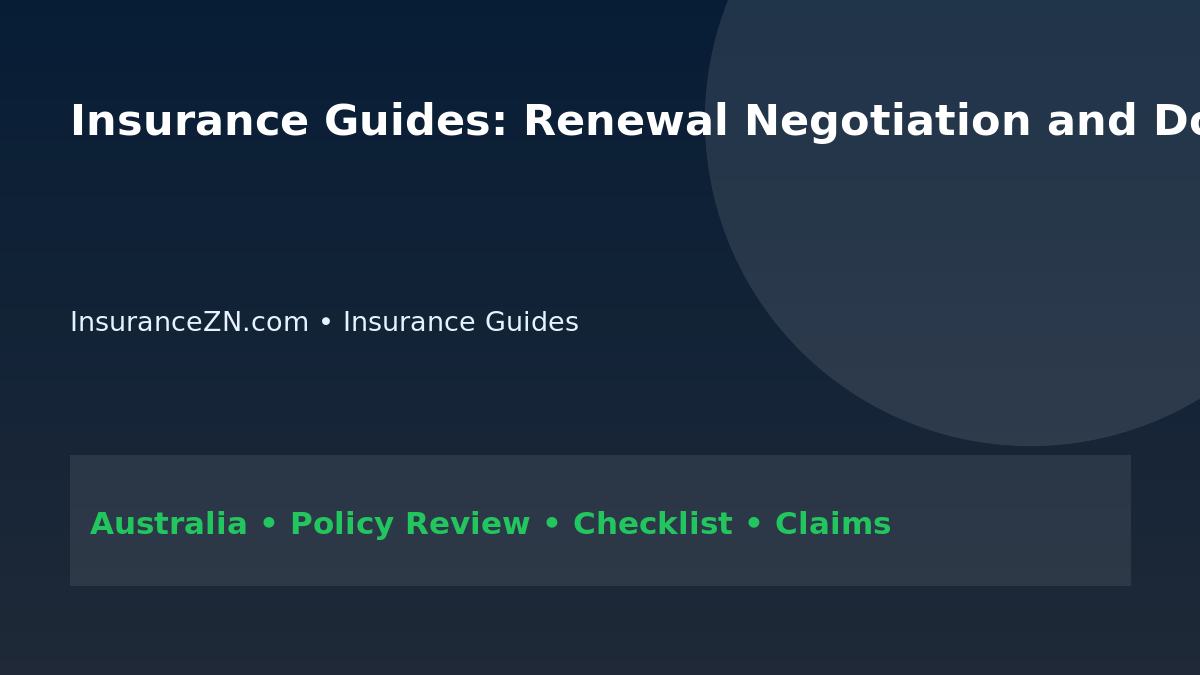 Insurance Guides: Renewal Negotiation and Documentation Plan for Australians 2026 - InsuranceZN Australian insurance guide
