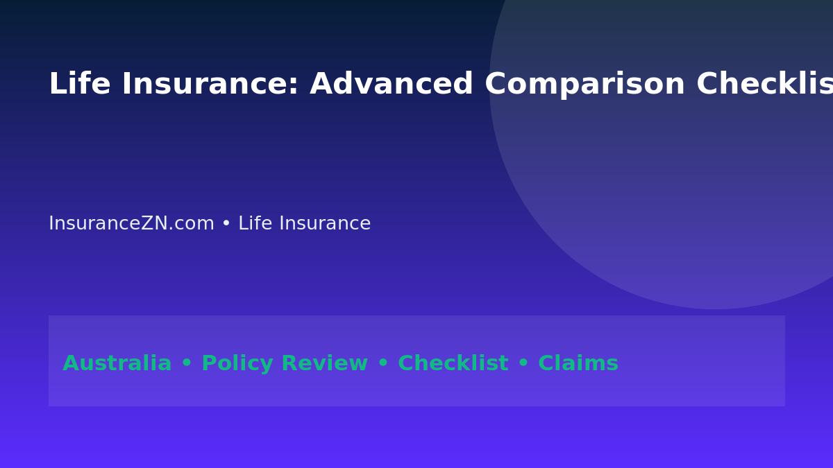 Life Insurance: Advanced Comparison Checklist for Australians 2026 - InsuranceZN Australian insurance guide