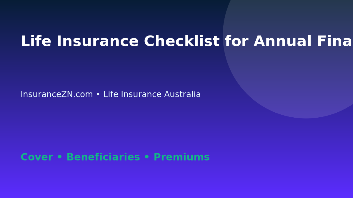 Life Insurance Checklist for Annual Financial Reviews - Australian insurance guide