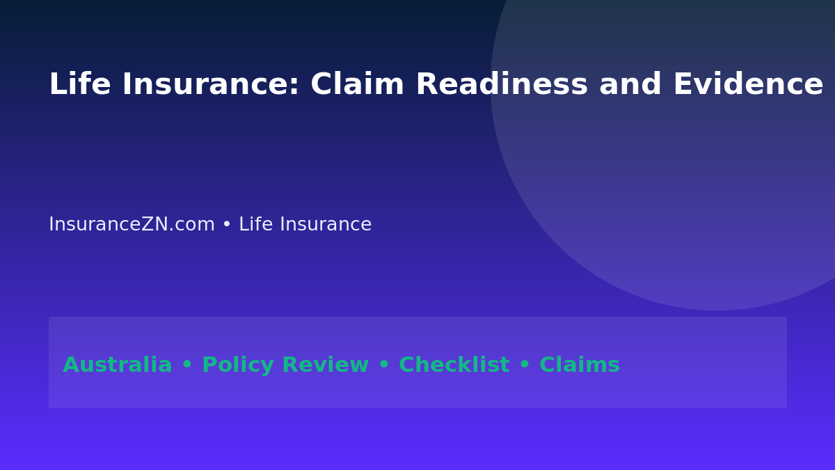 Life Insurance: Claim Readiness and Evidence Strategy for Australians 2026 - InsuranceZN Australian insurance guide