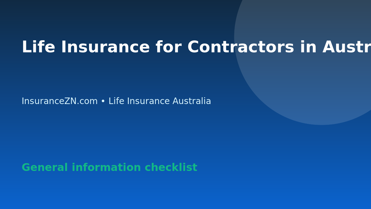 Life Insurance for Contractors in Australia: Income and Family Protection Questions - Australian life insurance guide