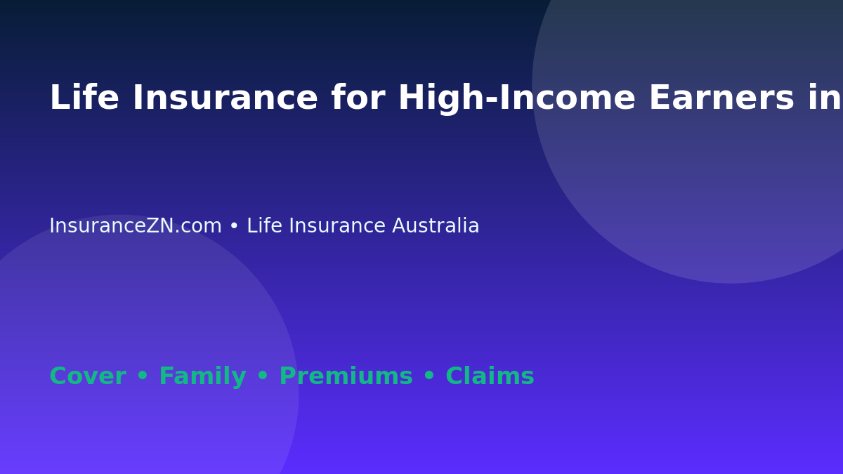 Life Insurance for High-Income Earners in Australia - Australian insurance guide