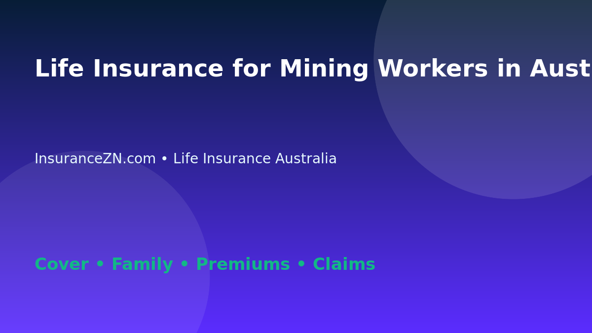 Life Insurance for Mining Workers in Australia - Australian insurance guide