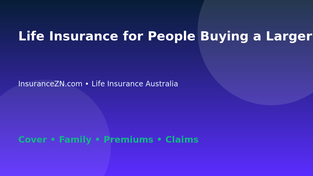 Life Insurance for People Buying a Larger Home - Australian insurance guide