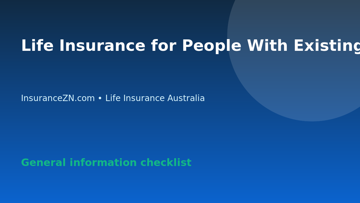 Life Insurance for People With Existing Health Conditions in Australia - Australian life insurance guide