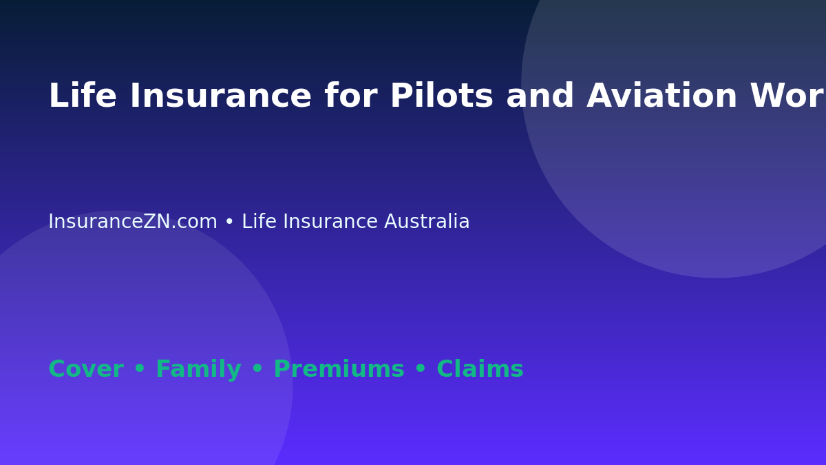 Life Insurance for Pilots and Aviation Workers in Australia - Australian insurance guide