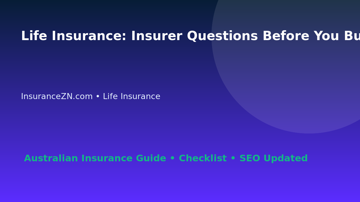 Life Insurance: Insurer Questions Before You Buy for Australian Readers 2026 featured image