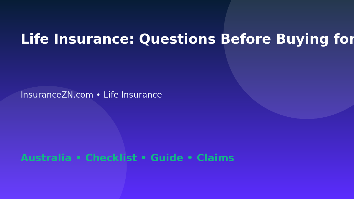 Life Insurance: Questions Before Buying for Australian Readers 2026 - InsuranceZN Australian insurance guide