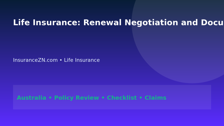 Life Insurance: Renewal Negotiation and Documentation Plan for Australians 2026 - InsuranceZN Australian insurance guide