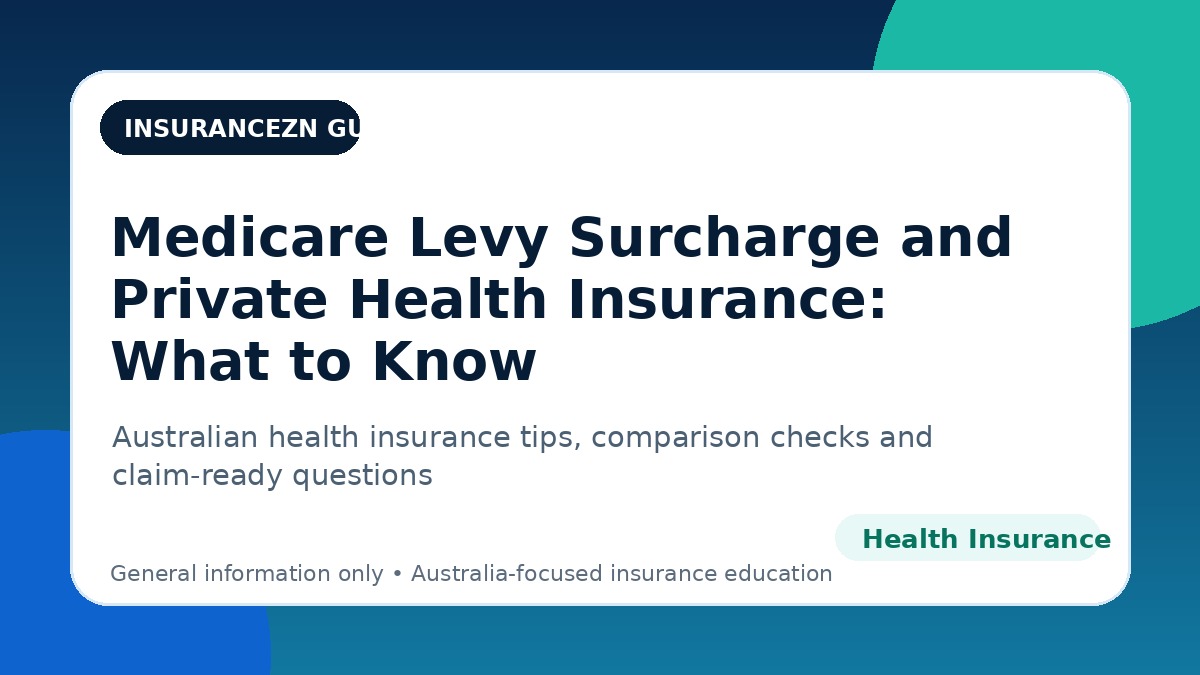 Medicare Levy Surcharge and Private Health Insurance: What to Know - Australian health insurance guide