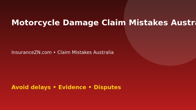 Motorcycle Damage Claim Mistakes Australians Should Avoid - Australian insurance claim guide
