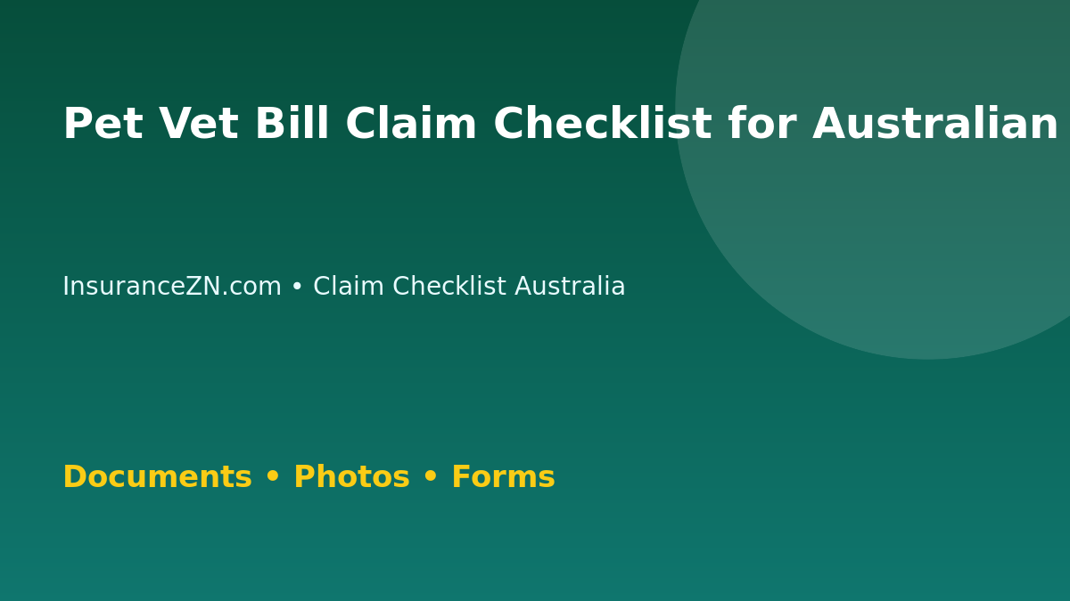 Pet Vet Bill Claim Checklist for Australian Policyholders - Australian insurance claim guide