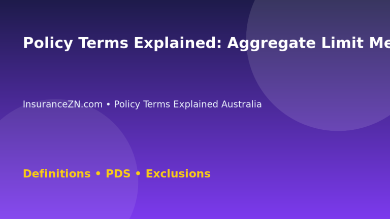 Policy Terms Explained: Aggregate Limit Meaning - Australian insurance guide