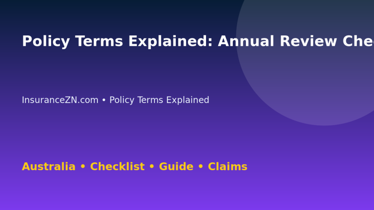 Policy Terms Explained: Annual Review Checklist for Australian Readers 2026 - InsuranceZN guide