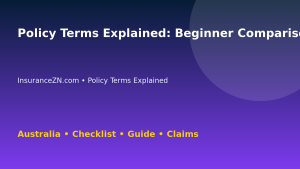 Policy Terms Explained: Beginner Comparison Steps for Australian Readers 2026 - InsuranceZN guide