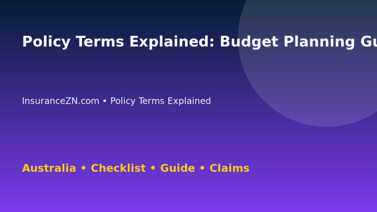 Policy Terms Explained: Budget Planning Guide for Australian Readers 2026 - InsuranceZN guide