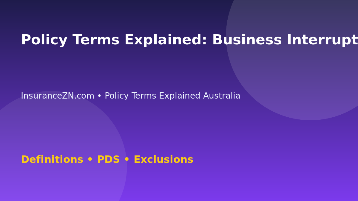 Policy Terms Explained: Business Interruption Meaning - Australian insurance guide