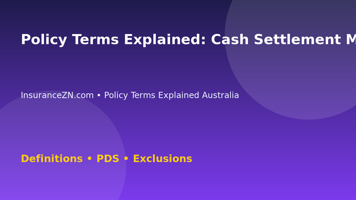 Policy Terms Explained: Cash Settlement Meaning in Insurance - Australian insurance guide