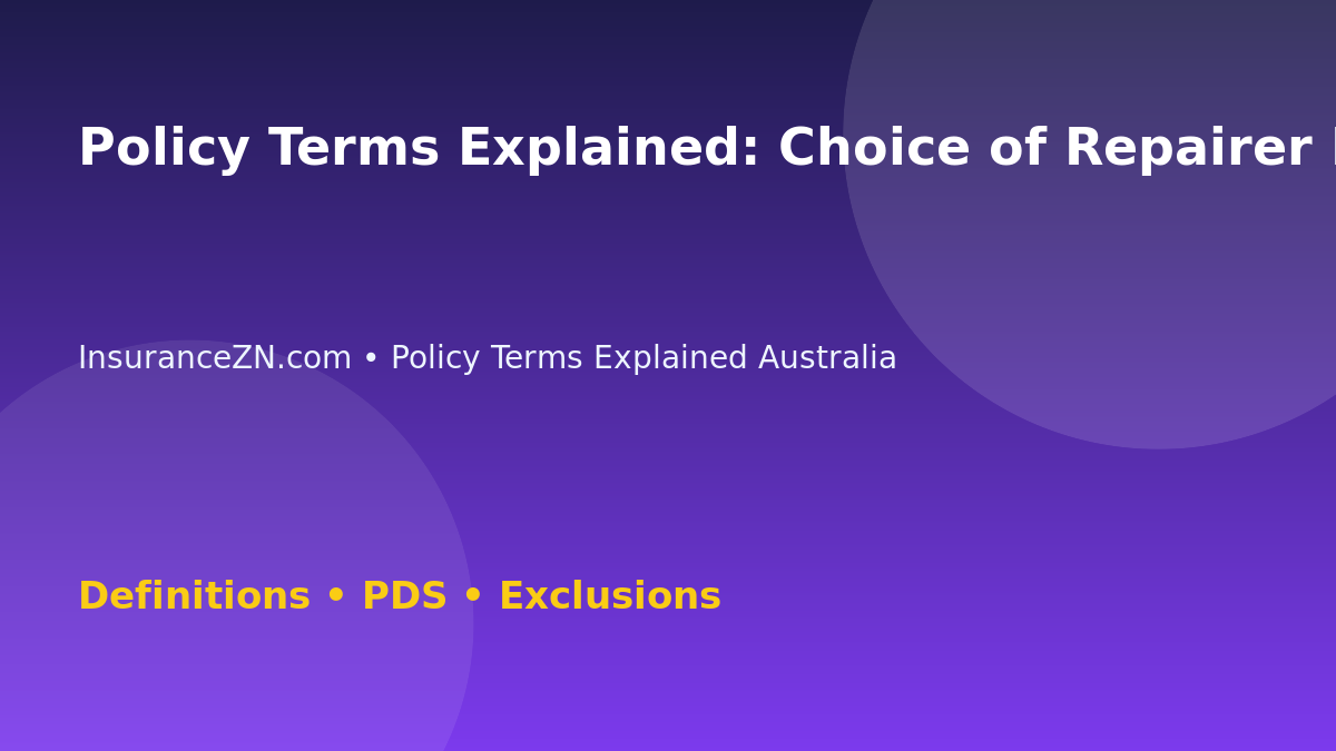 Policy Terms Explained: Choice of Repairer Meaning - Australian insurance guide