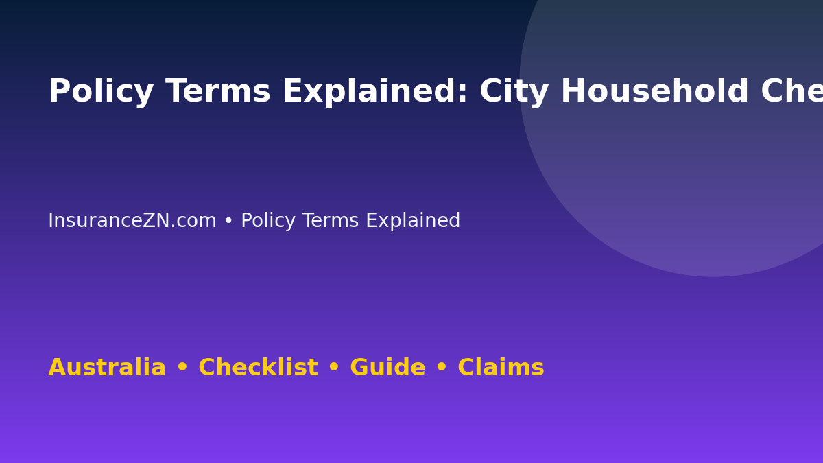 Policy Terms Explained: City Household Checklist for Australian Readers 2026 - InsuranceZN guide