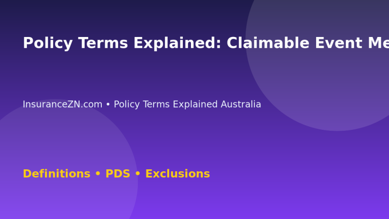 Policy Terms Explained: Claimable Event Meaning - Australian insurance guide
