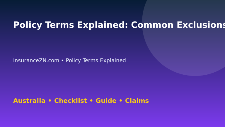 Policy Terms Explained: Common Exclusions to Check for Australian Readers 2026 - InsuranceZN guide