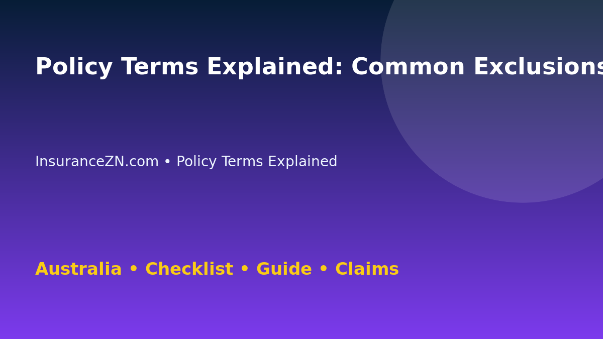 Policy Terms Explained: Common Exclusions to Check for Australian Readers 2026 - InsuranceZN guide