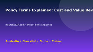 Policy Terms Explained: Cost and Value Review for Australian Readers 2026 - InsuranceZN guide