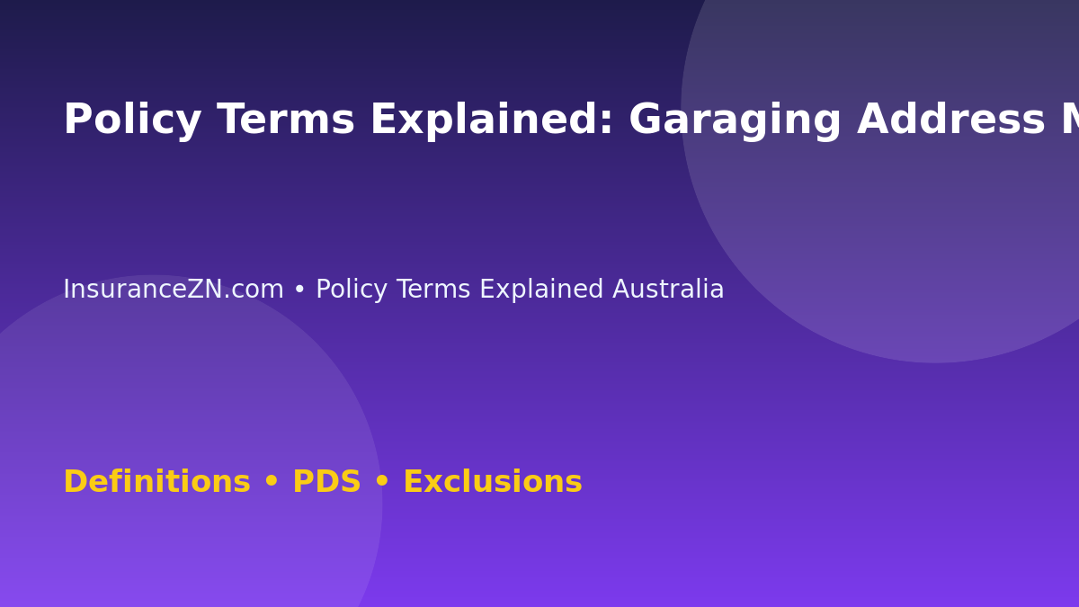 Policy Terms Explained: Garaging Address Meaning - Australian insurance guide