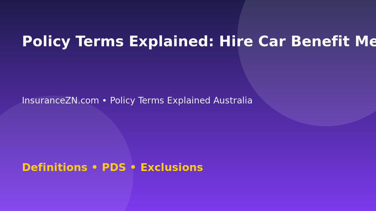 Policy Terms Explained: Hire Car Benefit Meaning - Australian insurance guide