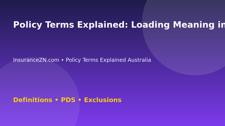 Policy Terms Explained: Loading Meaning in Insurance Premiums - Australian insurance guide