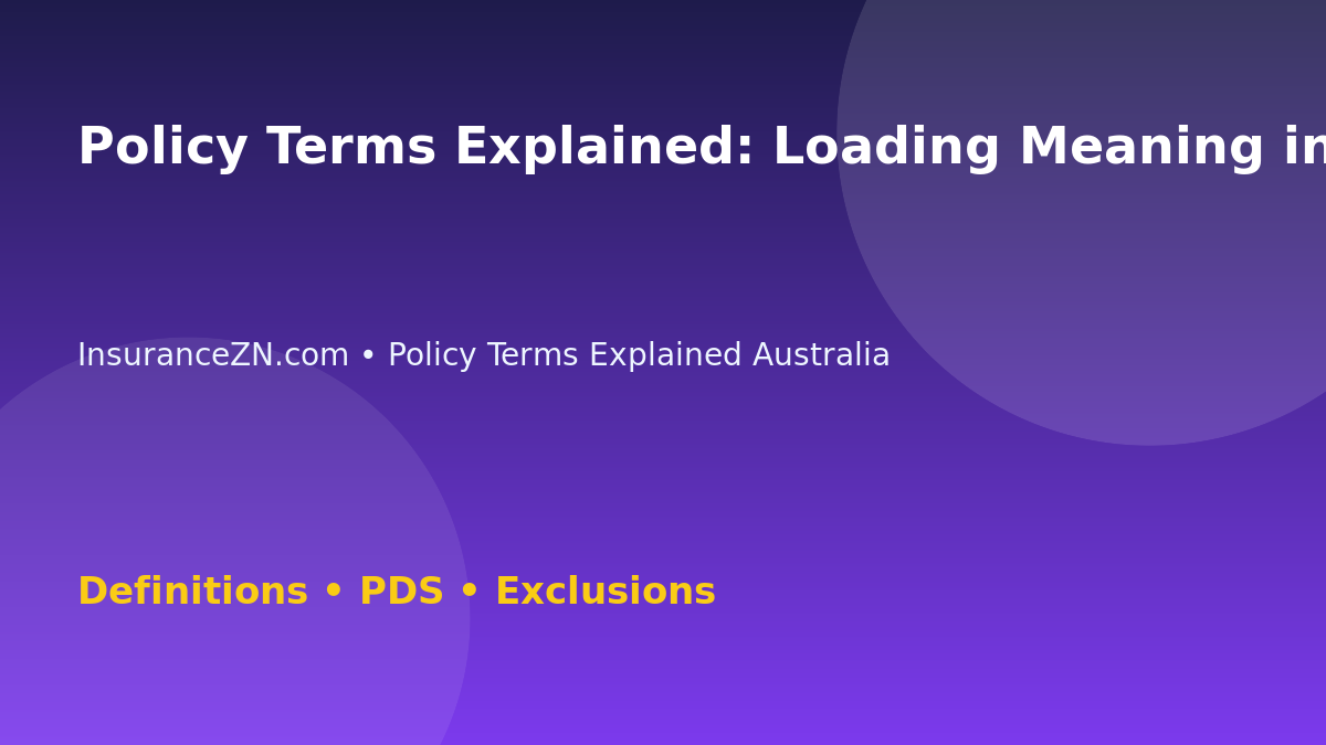 Policy Terms Explained: Loading Meaning in Insurance Premiums - Australian insurance guide