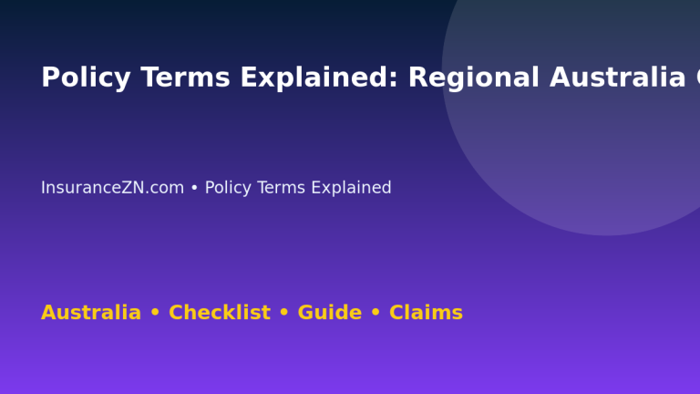 Policy Terms Explained: Regional Australia Checklist for Australian Readers 2026 - InsuranceZN guide