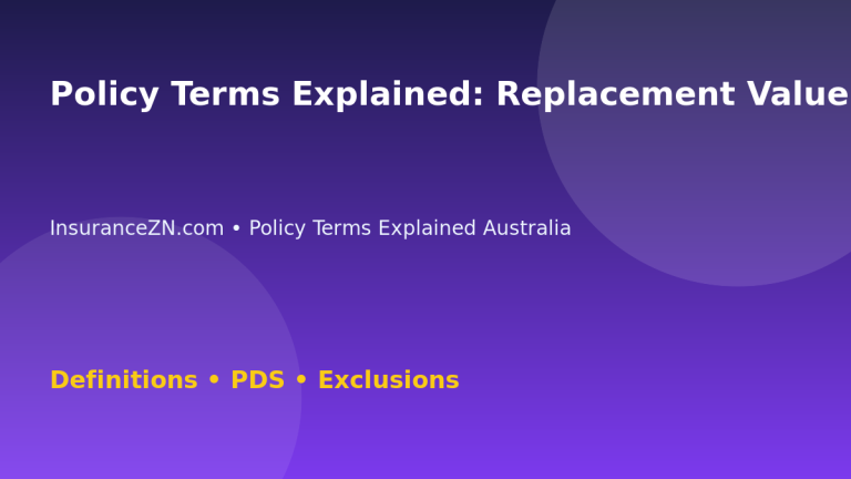 Policy Terms Explained: Replacement Value Meaning - Australian insurance guide