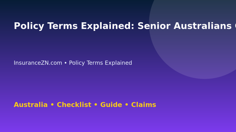 Policy Terms Explained: Senior Australians Checklist for Australian Readers 2026 - InsuranceZN guide