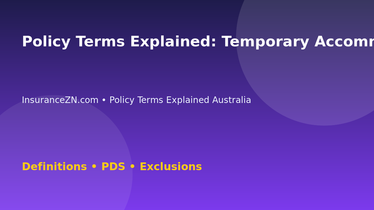Policy Terms Explained: Temporary Accommodation Meaning - Australian insurance guide