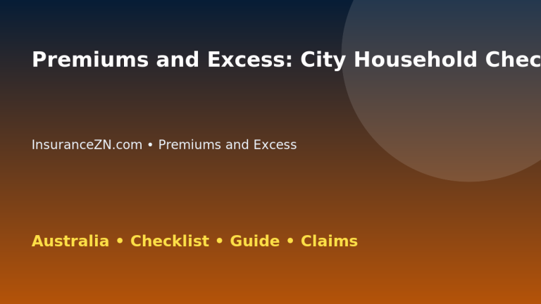 Premiums and Excess: City Household Checklist for Australian Readers 2026 - InsuranceZN guide