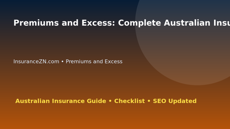 Premiums and Excess: Complete Australian Insurance SEO Guide for Australian Readers 2026 featured image