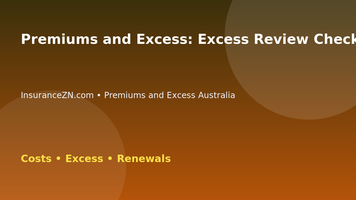 Premiums and Excess: Excess Review Checklist Before Renewal - Australian insurance guide