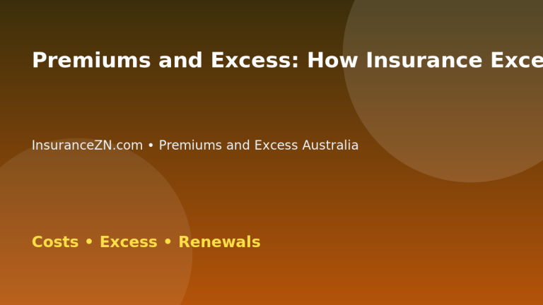 Premiums and Excess: How Insurance Excess Affects Premiums - Australian insurance guide