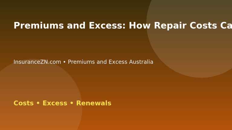 Premiums and Excess: How Repair Costs Can Affect Premiums - Australian insurance guide