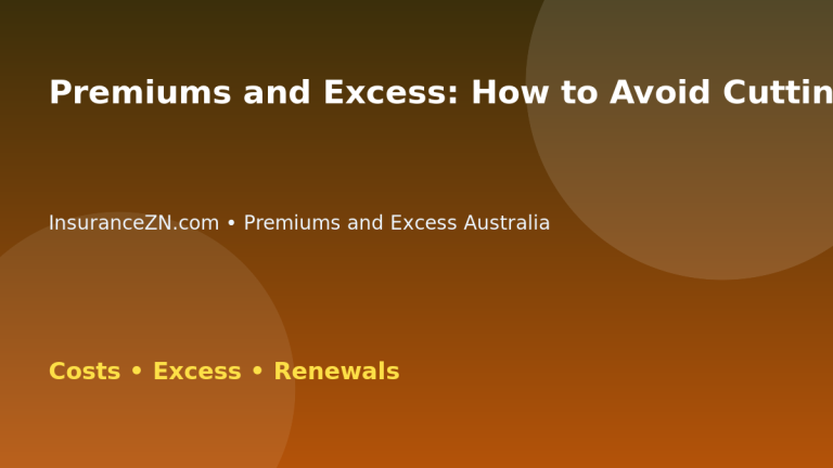 Premiums and Excess: How to Avoid Cutting Too Much Cover to Save Money - Australian insurance guide