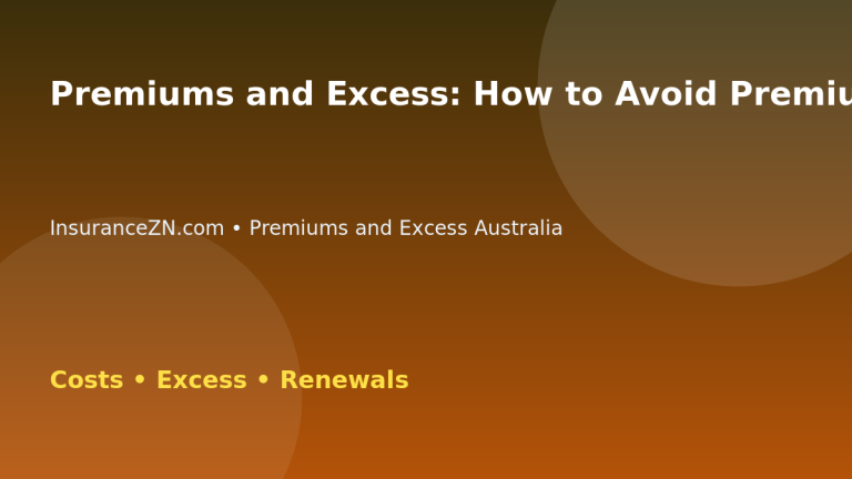 Premiums and Excess: How to Avoid Premium Shock at Renewal - Australian insurance guide