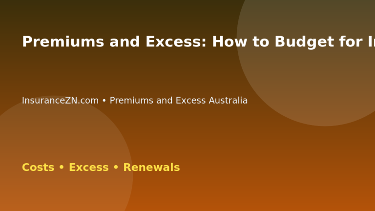 Premiums and Excess: How to Budget for Insurance Excess - Australian insurance guide